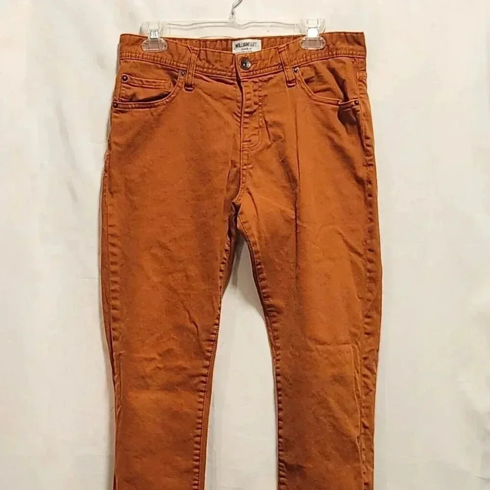 William Rast Dean Slim Straight Jeans‎ Men's 31x32 Burnt Orange Cotton Casual